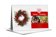 Red Christmas Berries Cards with multiple photo 7.875